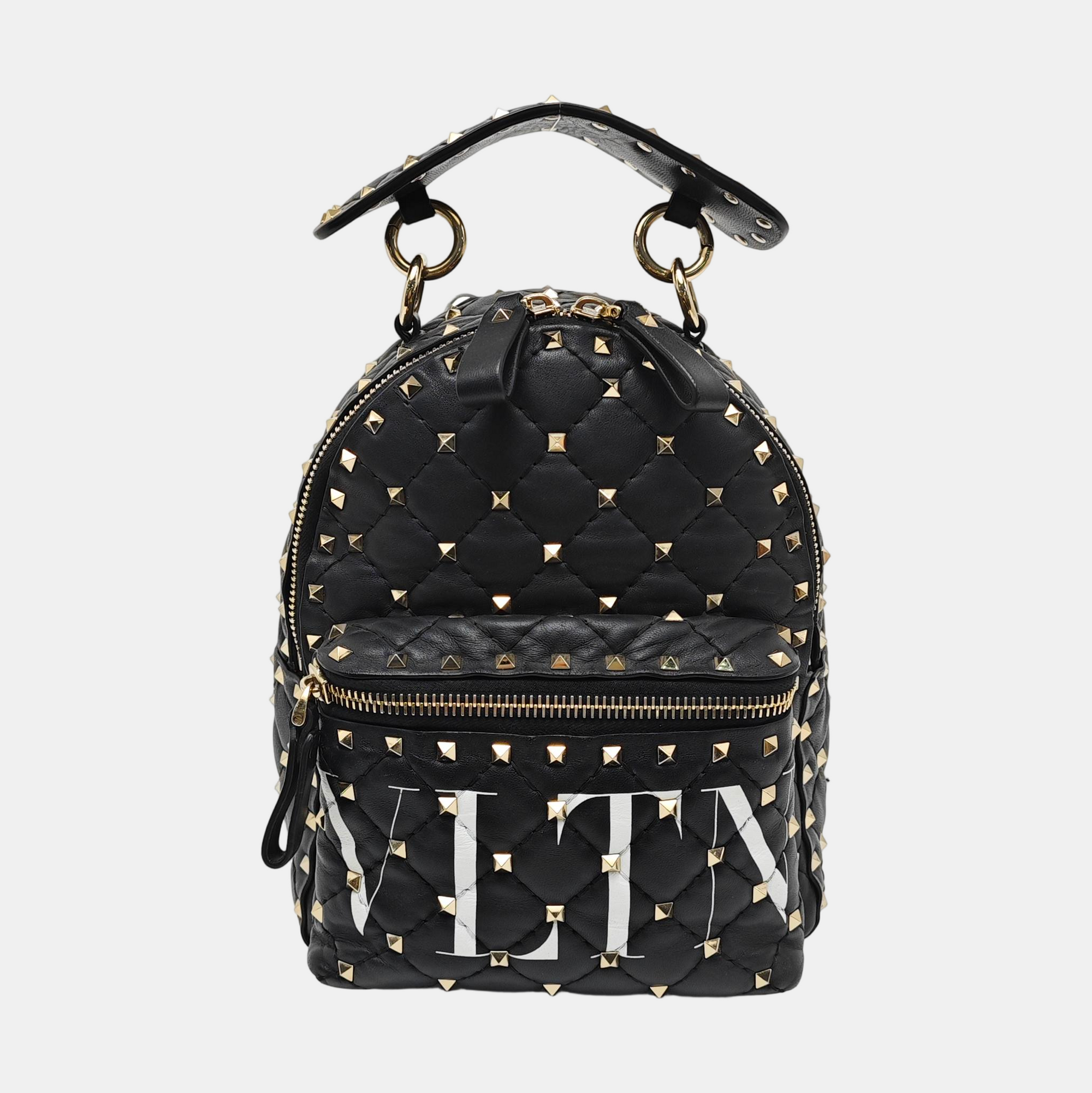 Spike Up Quilted Lambskin Black