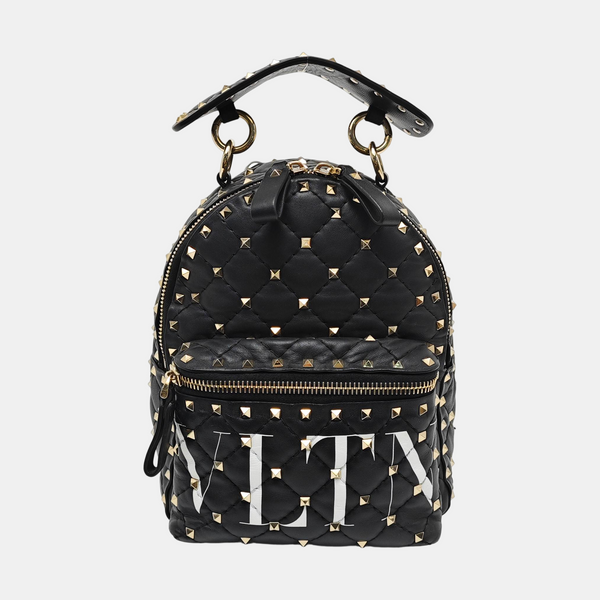 Spike Up Quilted Lambskin Black