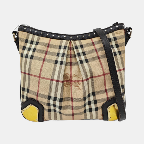 Coated Canvas Shoulder Bag Beige