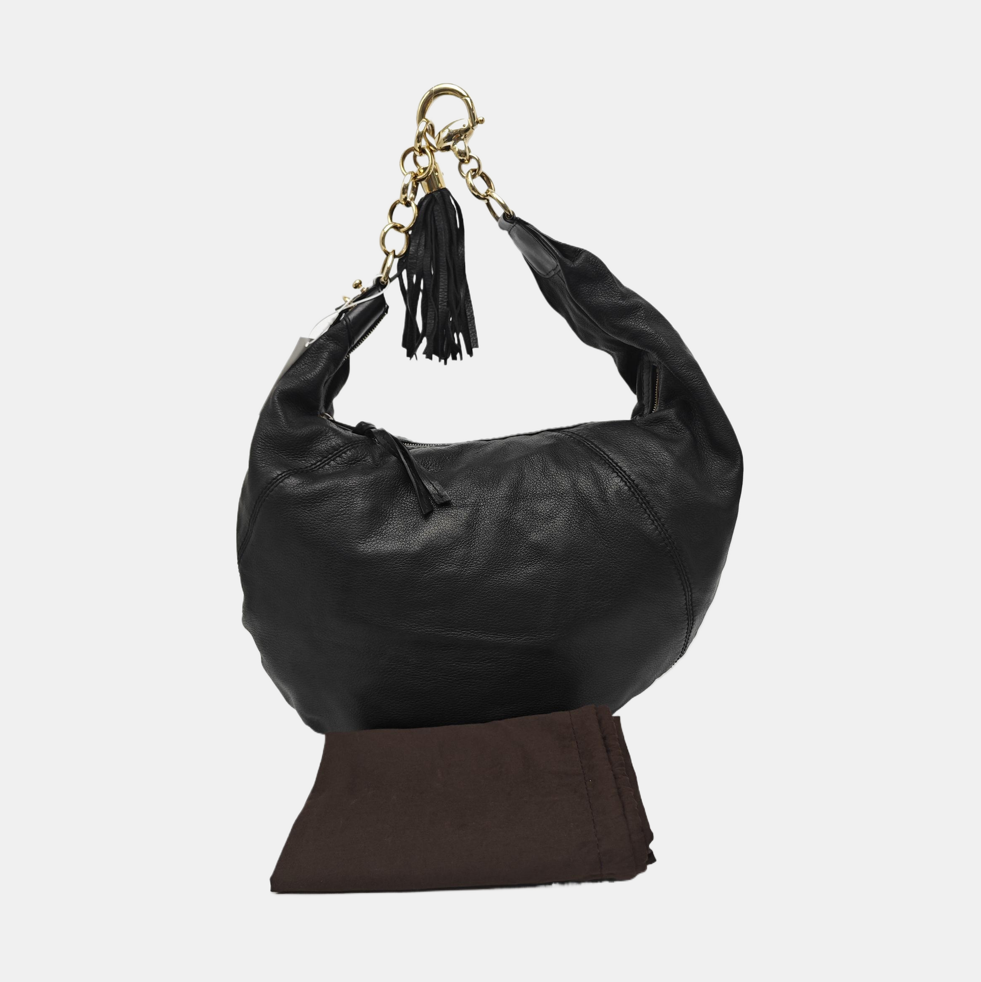 Calfskin Top Handle Bag Black