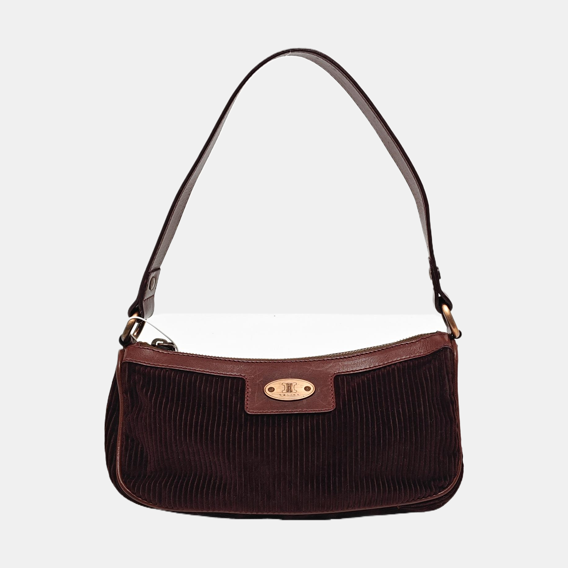 Quilted Corduroy Shoulder Bag Brown