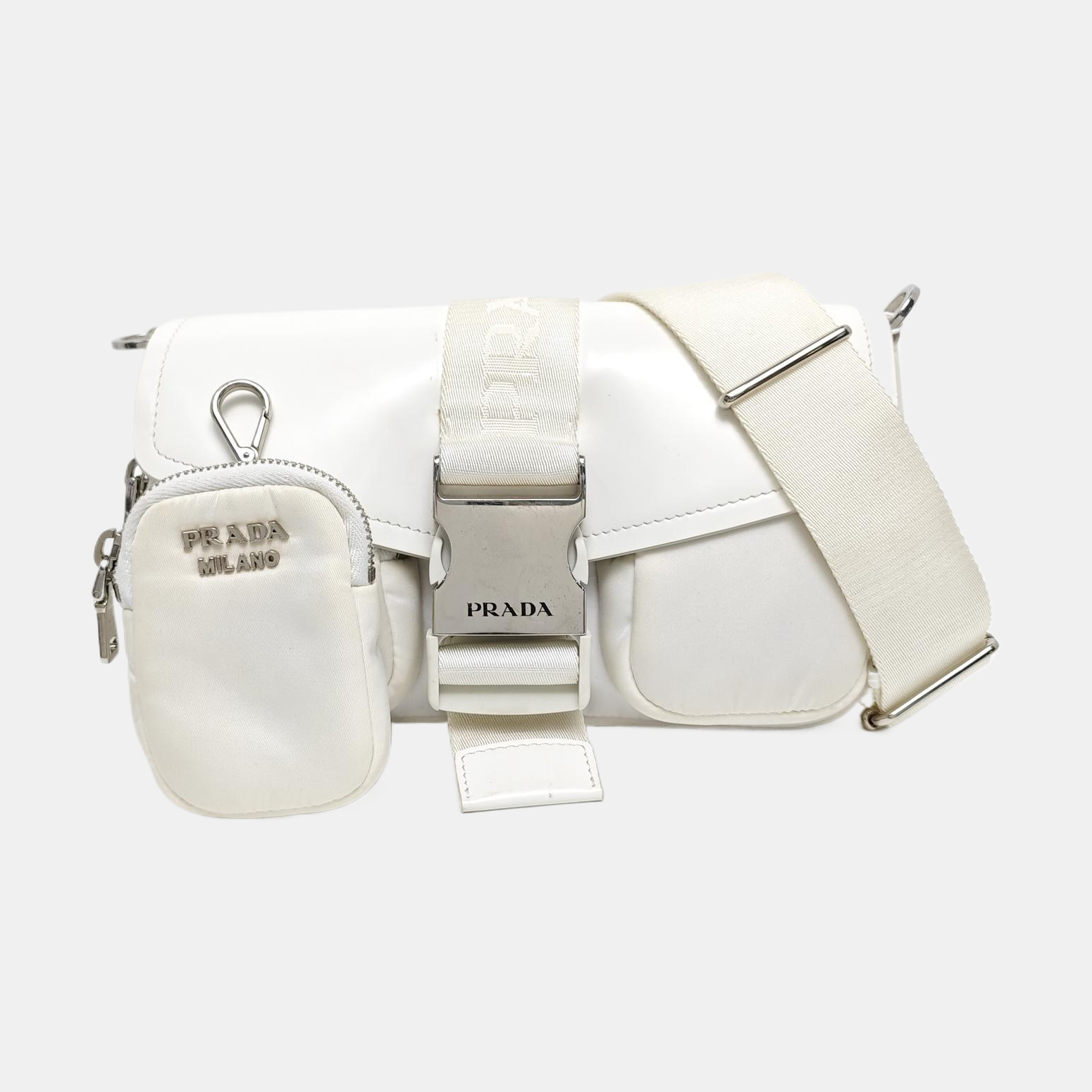 Fabric Shoulder Bag White