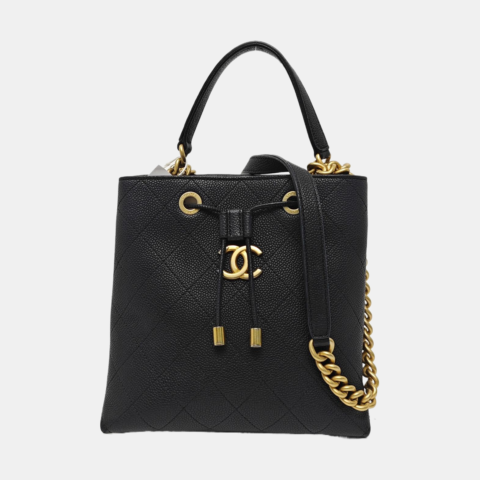Quilted Grained Calfskin Black