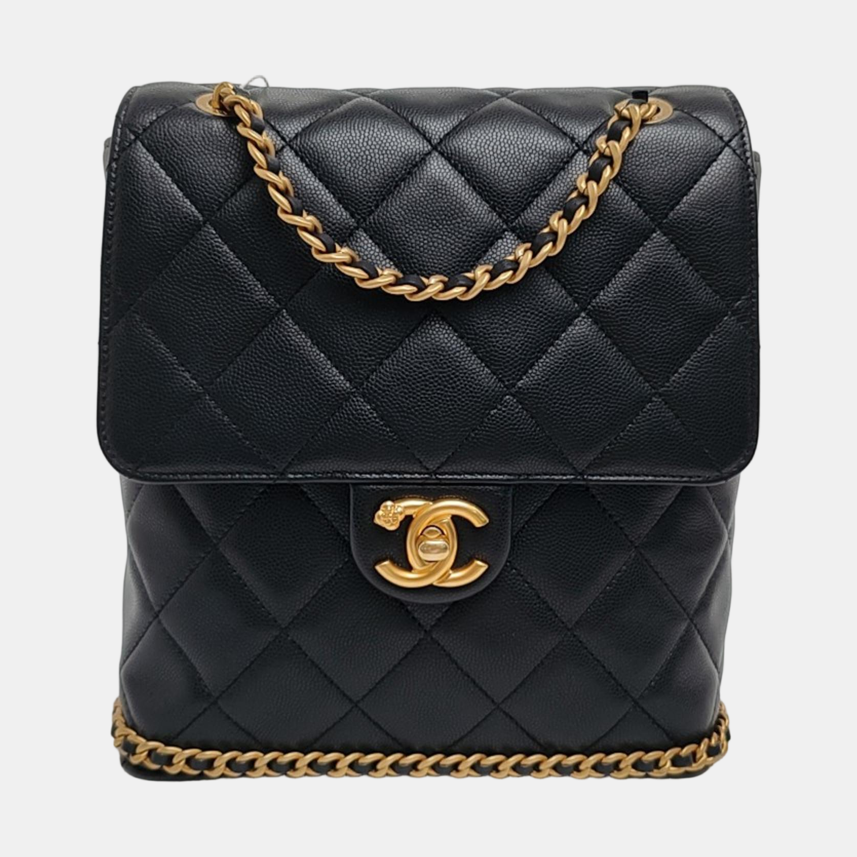 Quilted Grained Calfskin Black