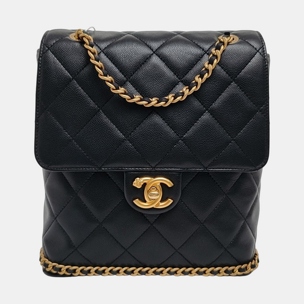 Quilted Grained Calfskin Black