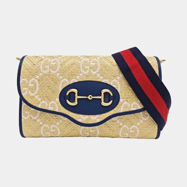 Horsebit 1955 Small Monogram Straw Yellow