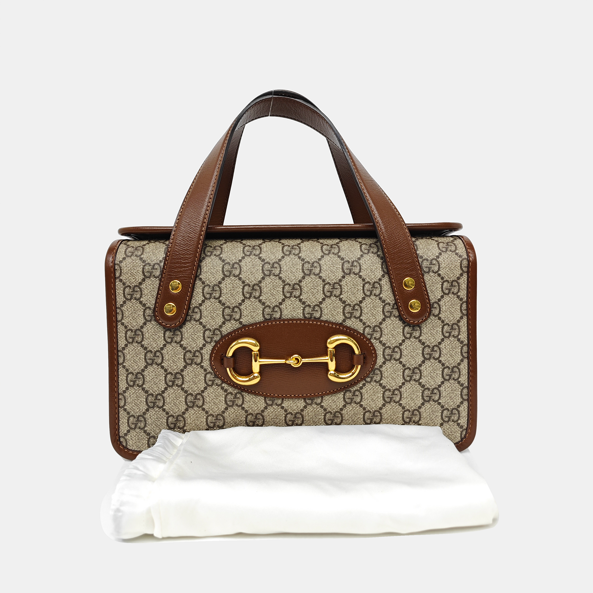 Horsebit 1955 Small Monogram Coated Canvas Beige