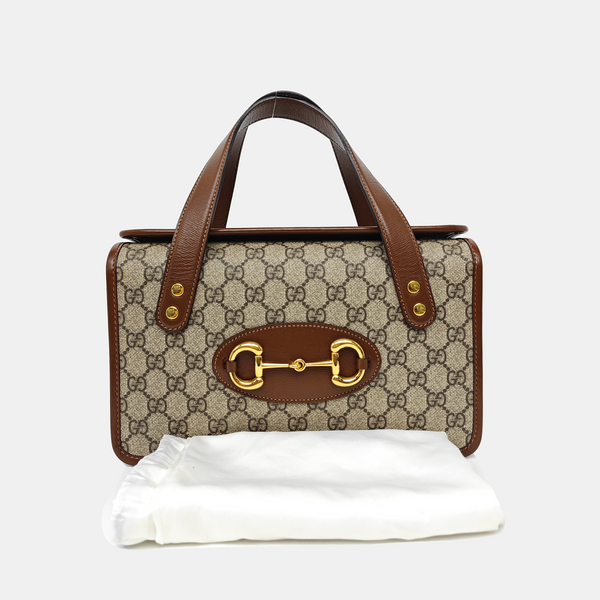 Horsebit 1955 Small Monogram Coated Canvas Beige