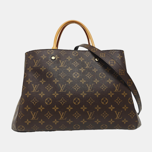 MONTAIGNE GM Monogram Coated Canvas Brown