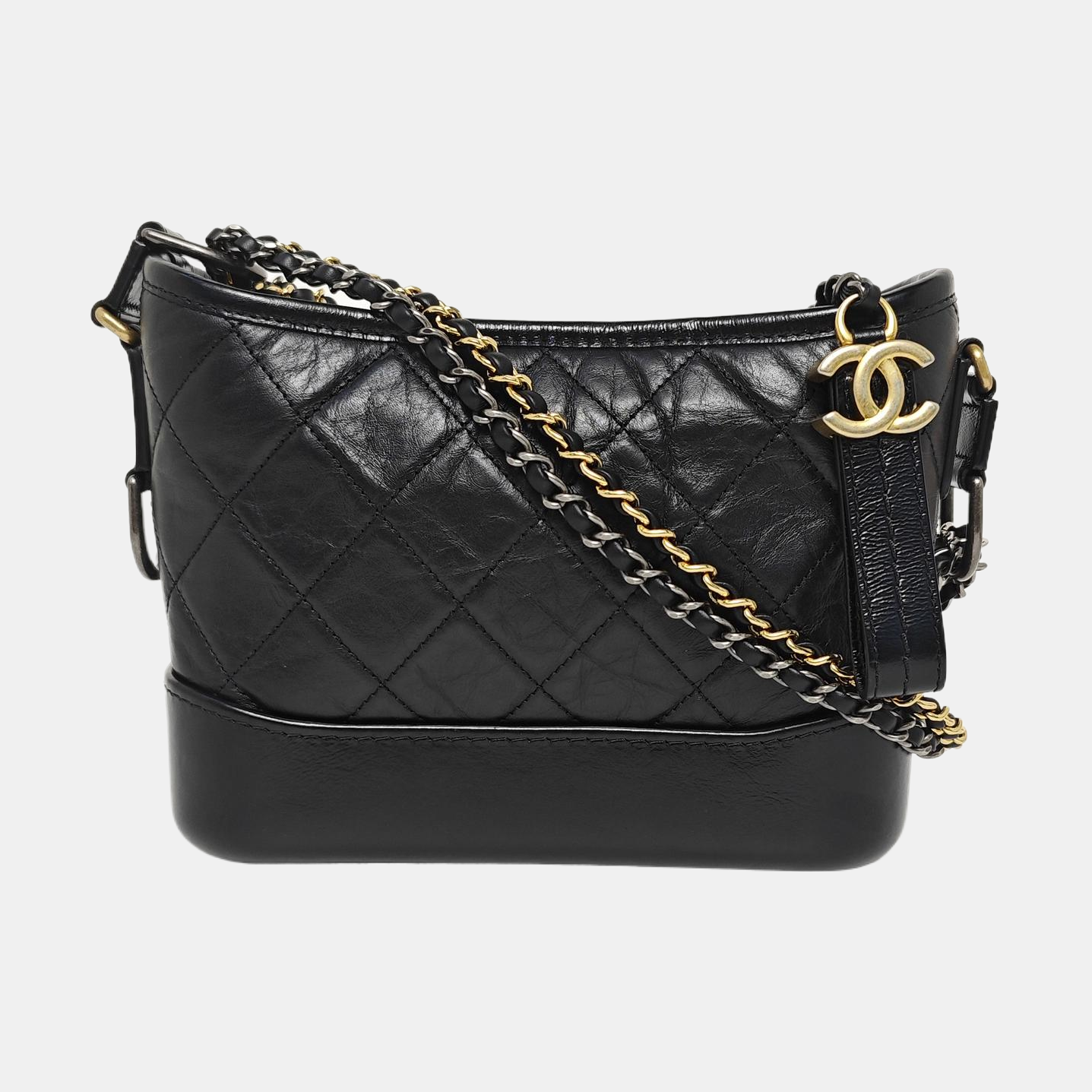 GABRIELLE Small Quilted Calfskin Black