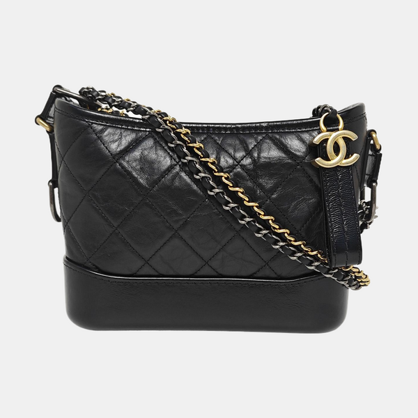 GABRIELLE Small Quilted Calfskin Black