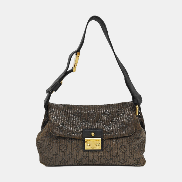 Monogram Lambskin Shoulder Bag Brown