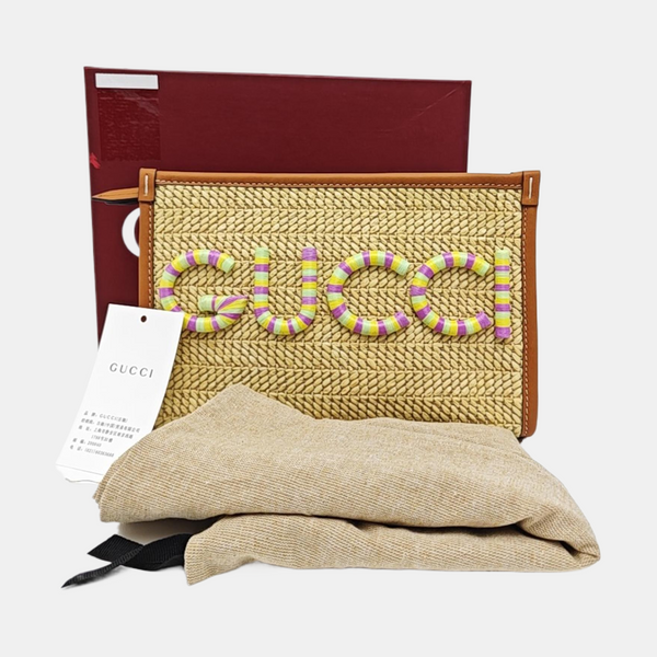 Straw Clutch Brown