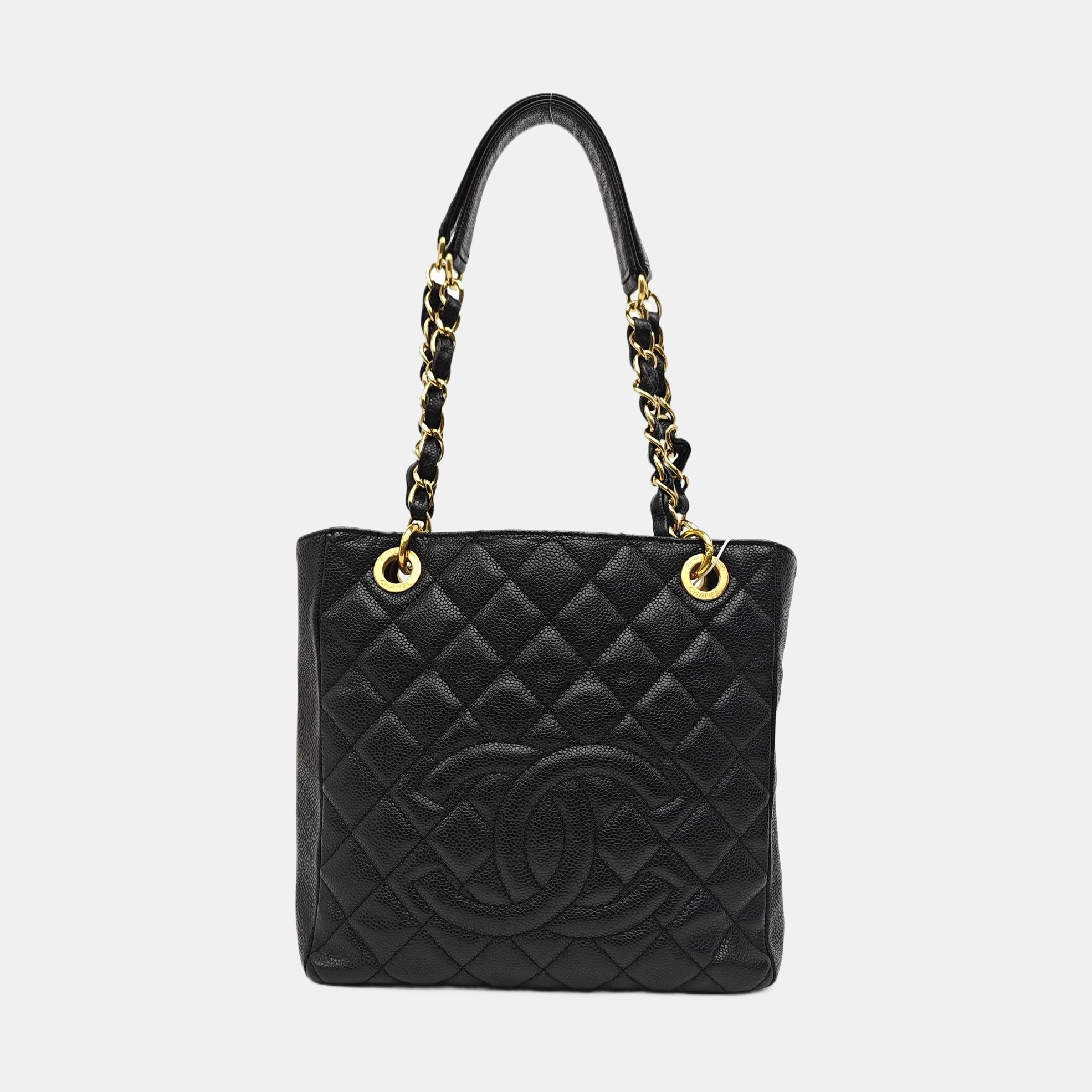 CHANEL PST Quilted Grained Calfskin Black