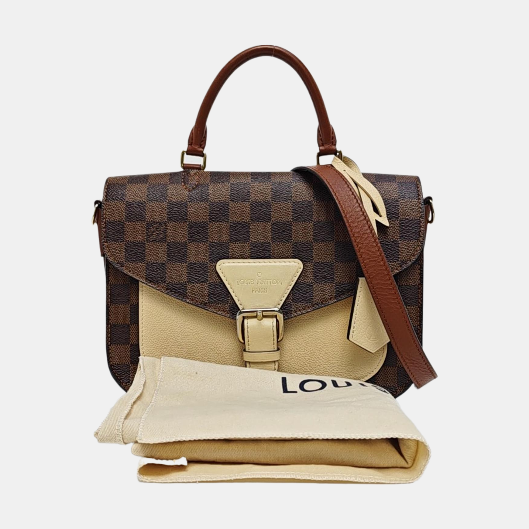 BEAUMARCHAIS Damier Ebene Coated Canvas Brown