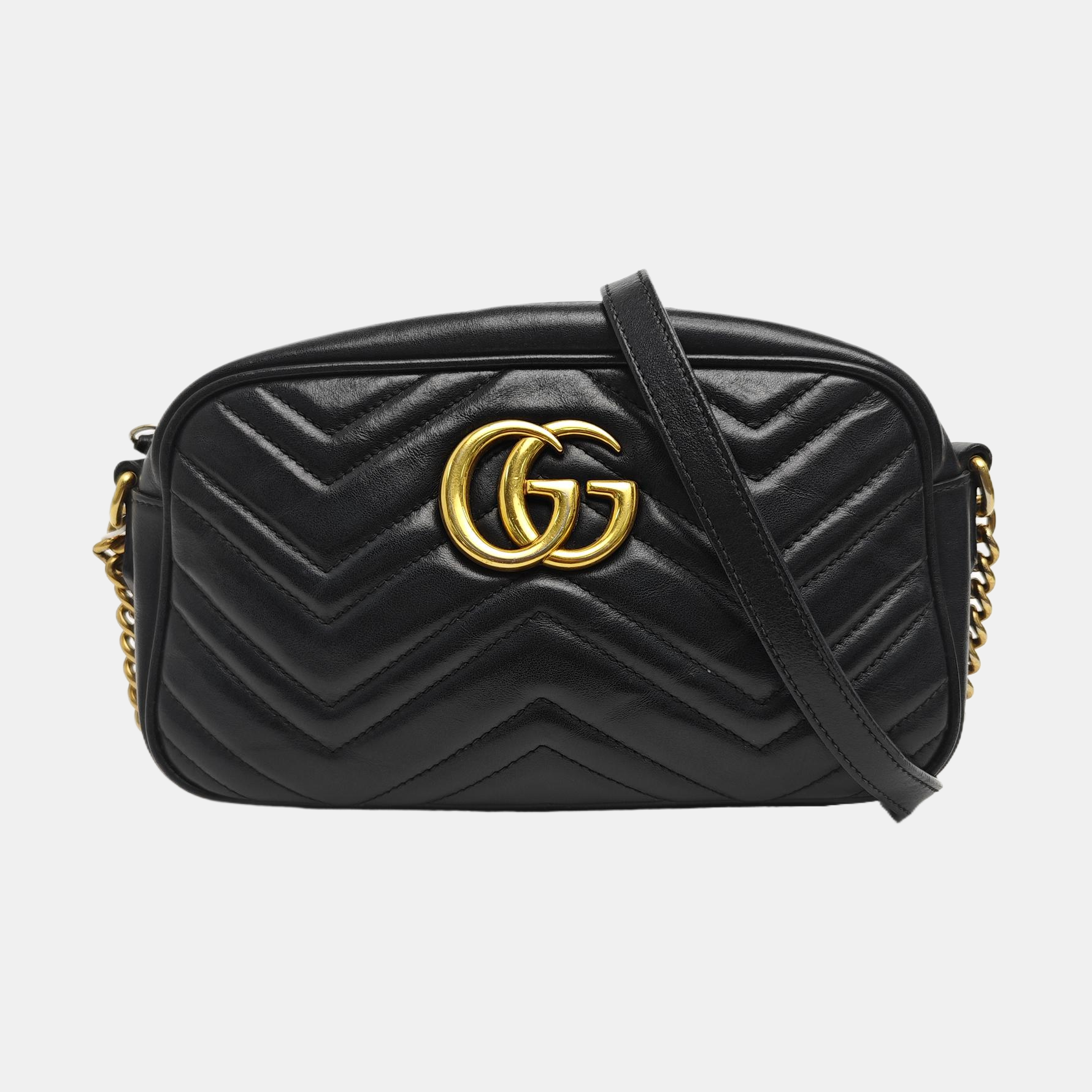 GG Marmont Small Quilted Calfskin Black