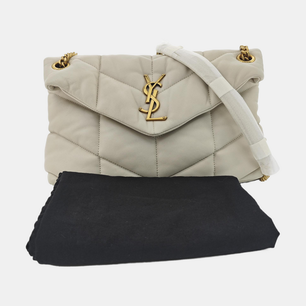 PUFFER Small Quilted Lambskin White