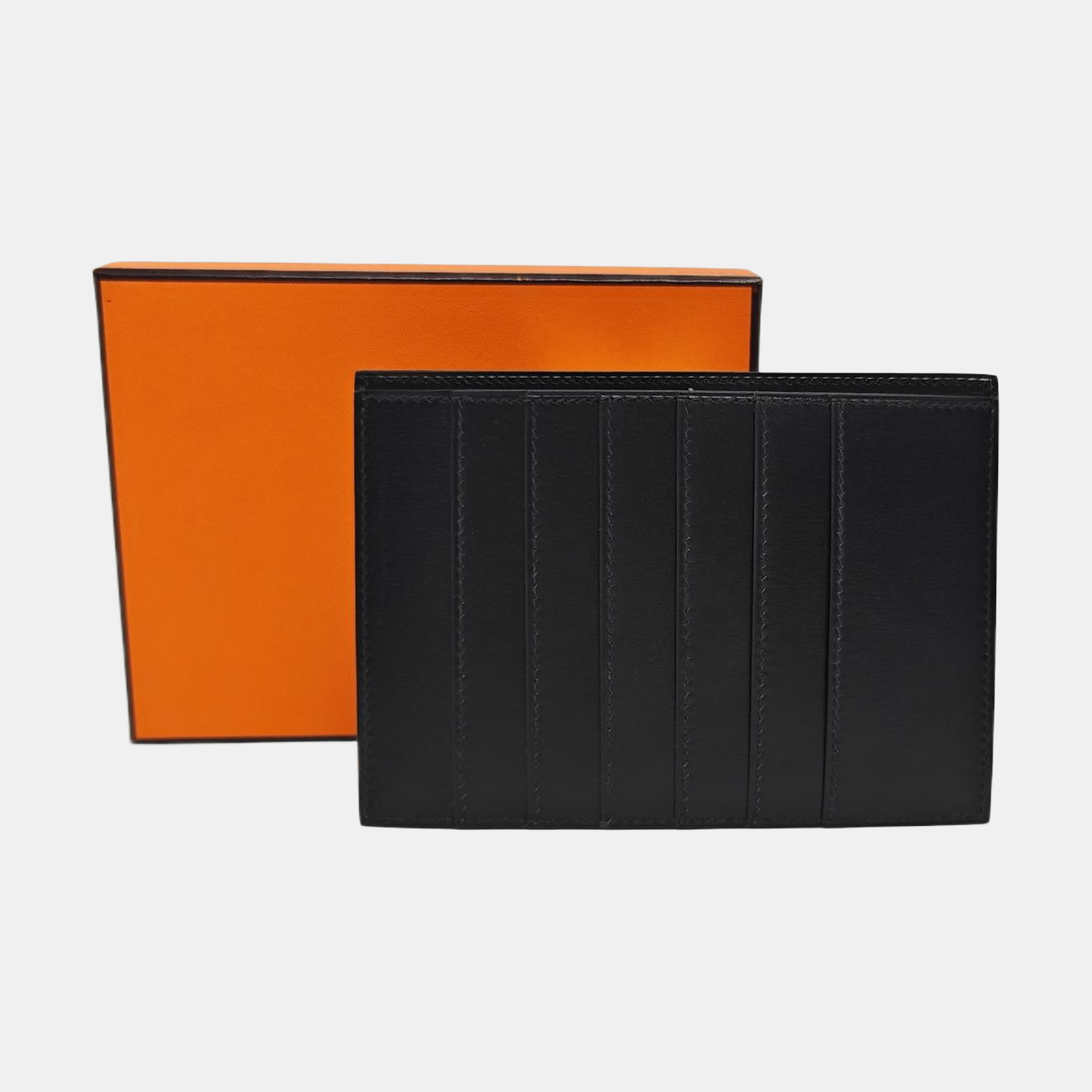 Box Calf Card Holder Black