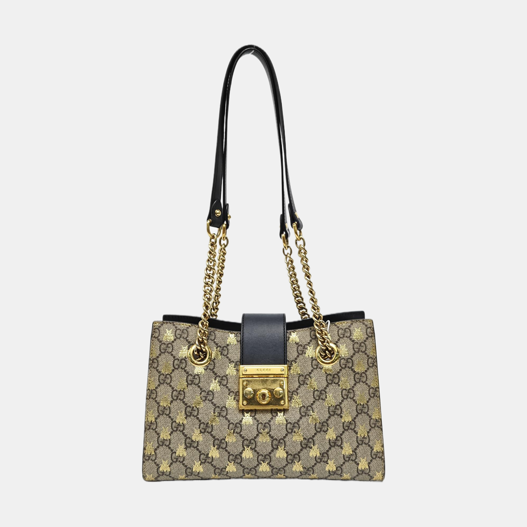 Padlock Small Monogram Coated Canvas Beige