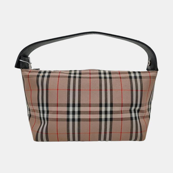 Coated Canvas Top Handle Bag Brown