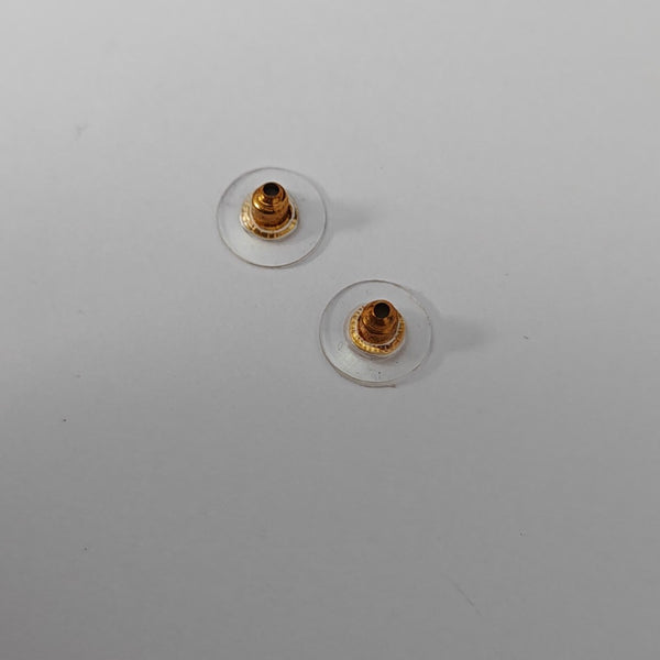CC Logo Metal White Stud Earrings