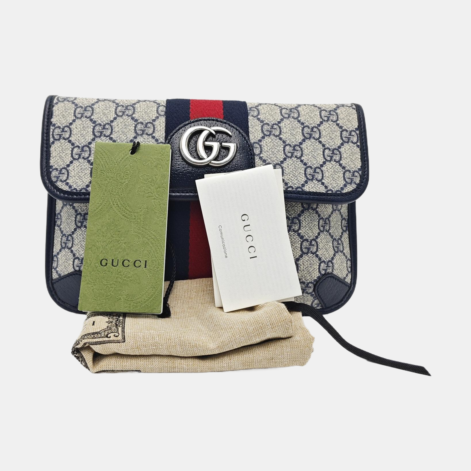 Ophidia Small Monogram Coated Canvas Beige