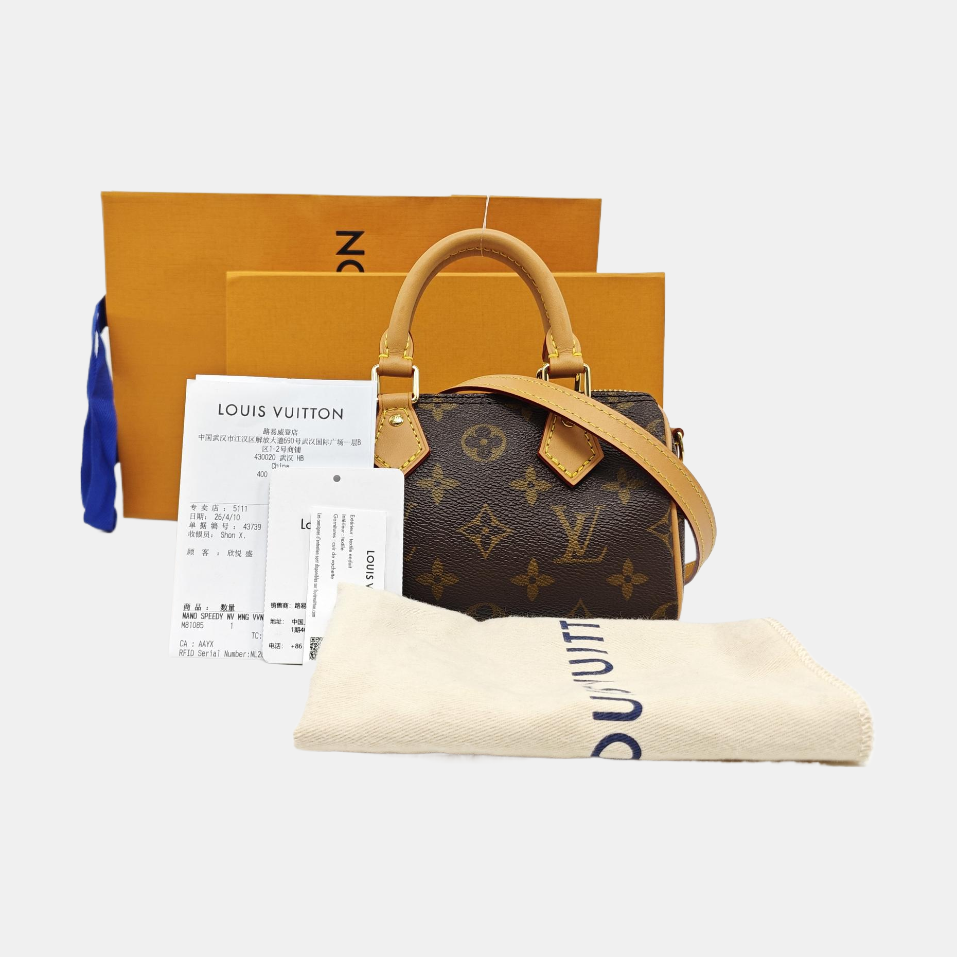 Authenticated pre-owned  SPEEDY Nano Monogram Coated Canvas Brown - Shoulder Bag at Looply