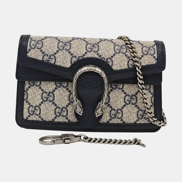 Dionysus Super Mini Monogram Coated Canvas Beige