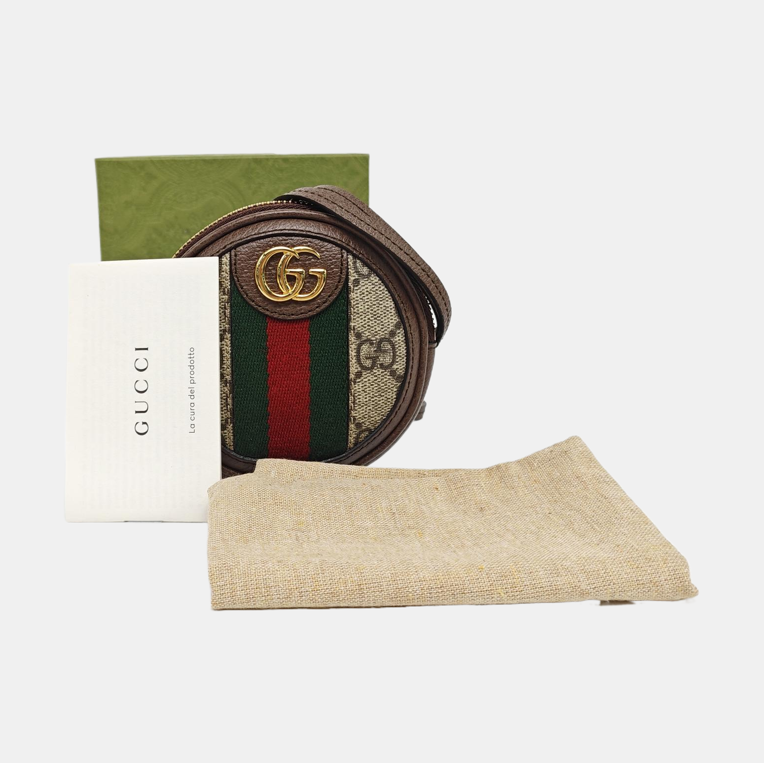 Ophidia Mini Monogram Coated Canvas Beige