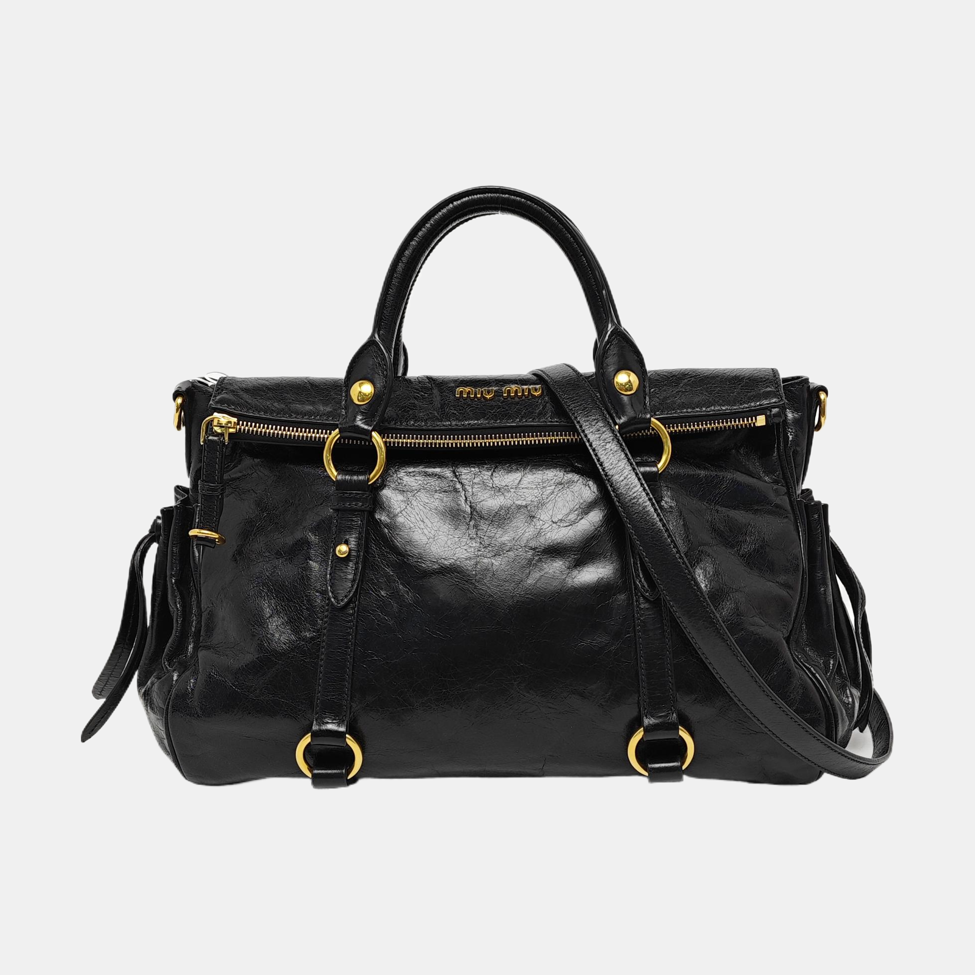Calfskin Shoulder Bag Black
