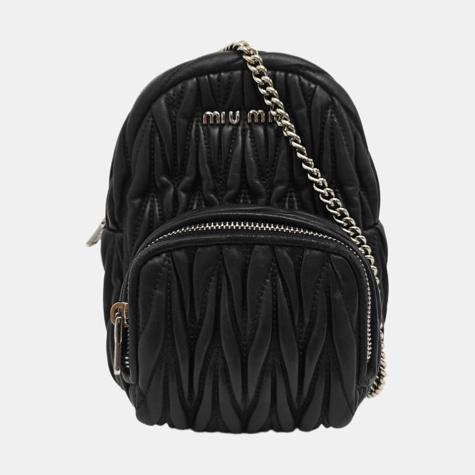 Matelassé Super Mini Quilted Lambskin Black