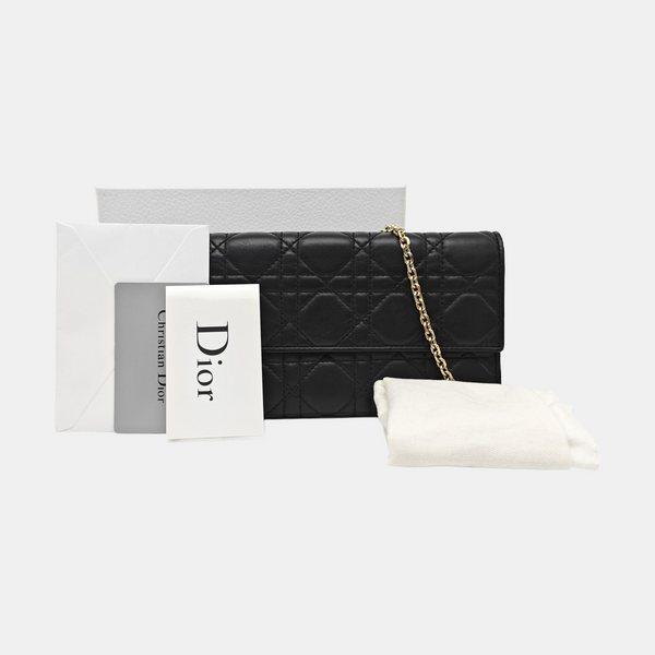 Lady Dior Small Cannage Lambskin Black