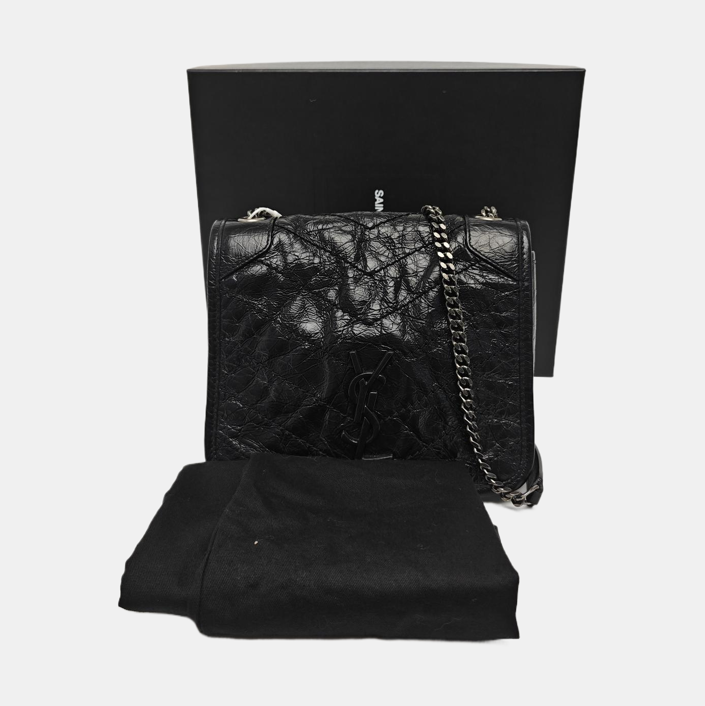 NIKI Mini Chevron Calfskin Black