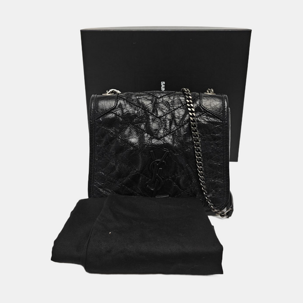 NIKI Mini Chevron Calfskin Black