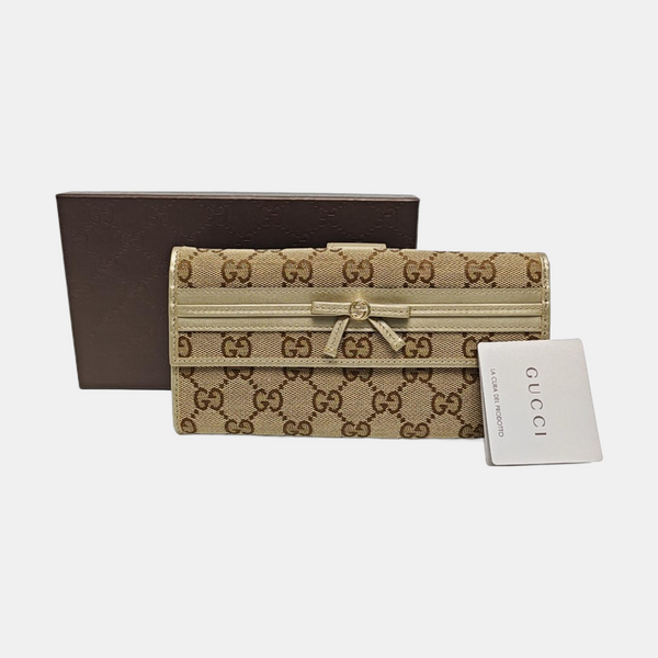 Monogram Fabric Wallet Beige