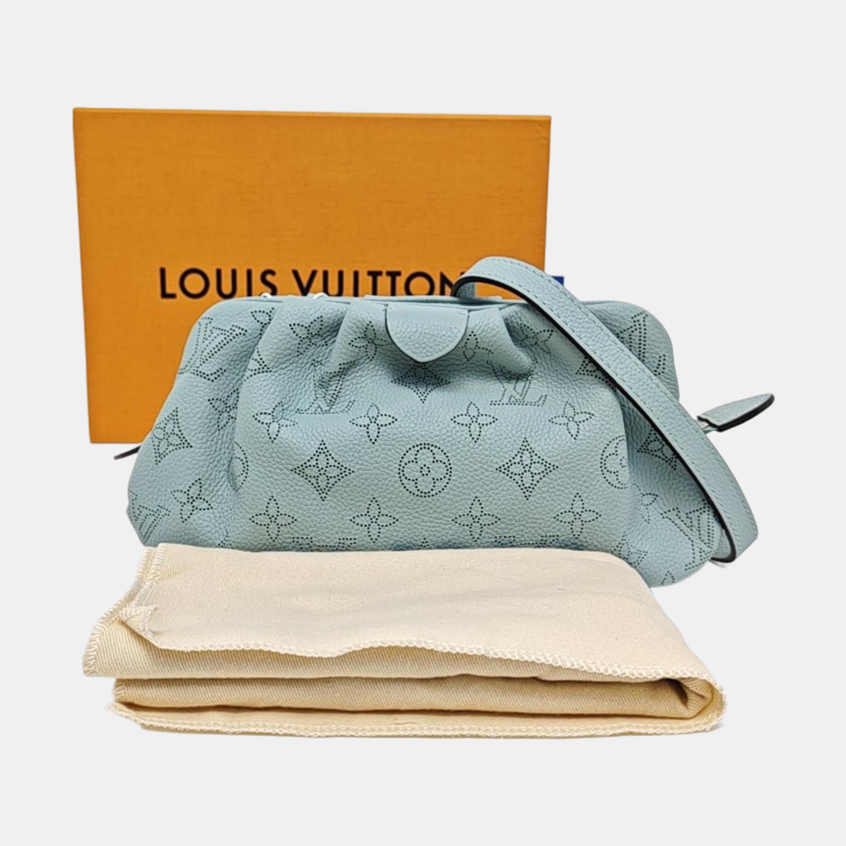 SCALA Mini Monogram Calfskin Blue