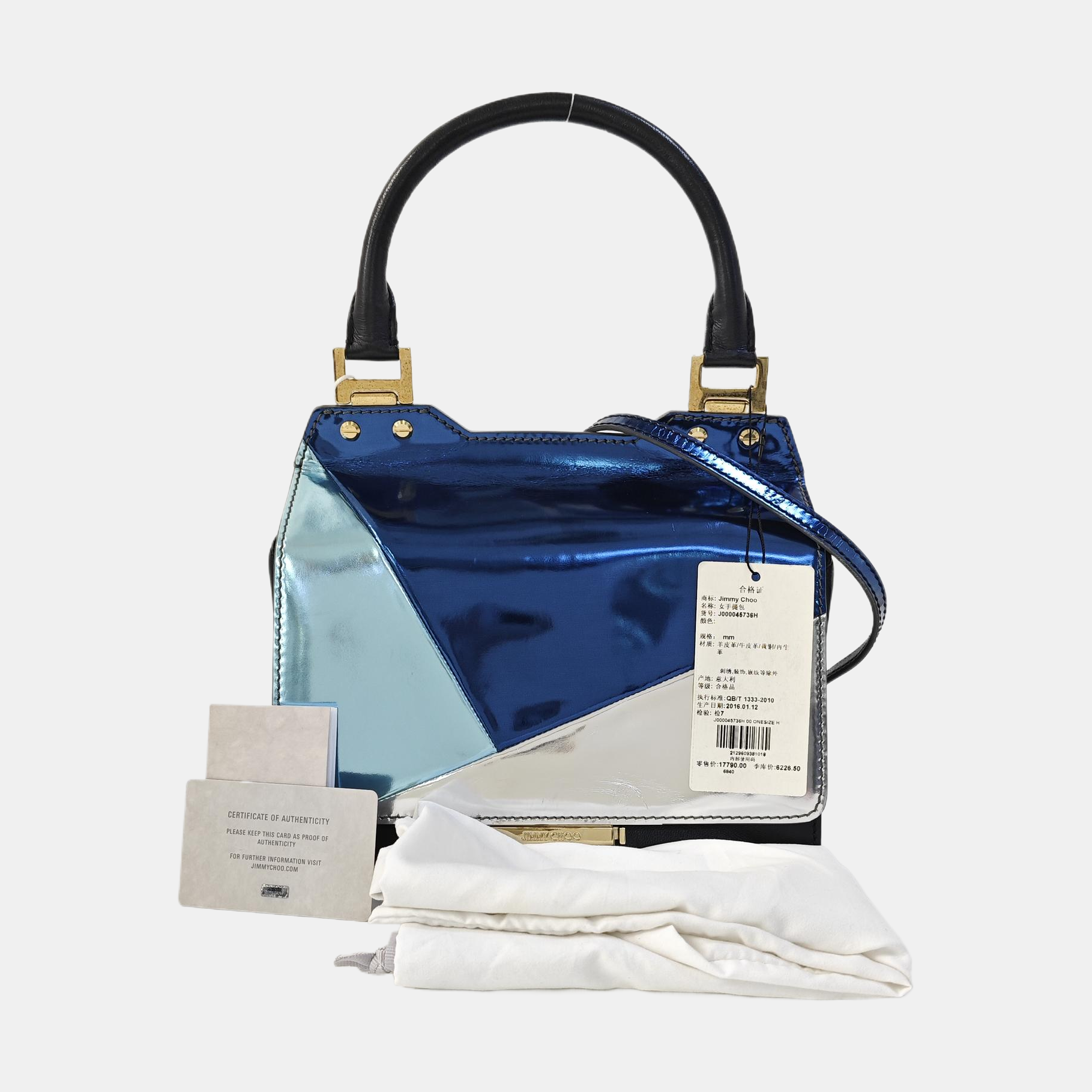 Calfskin Shoulder Bag Blue