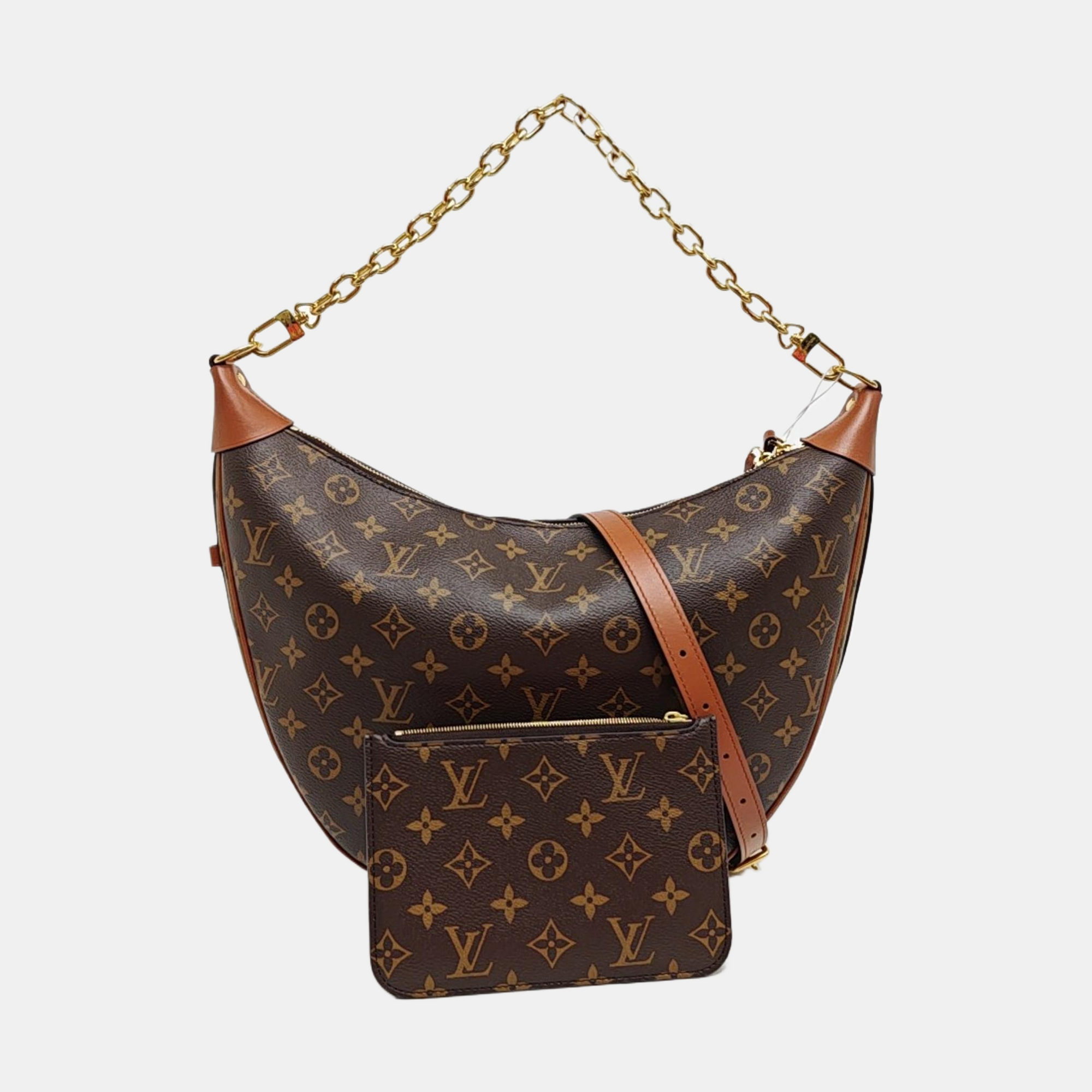 LOOP HOBO Monogram Coated Canvas Brown