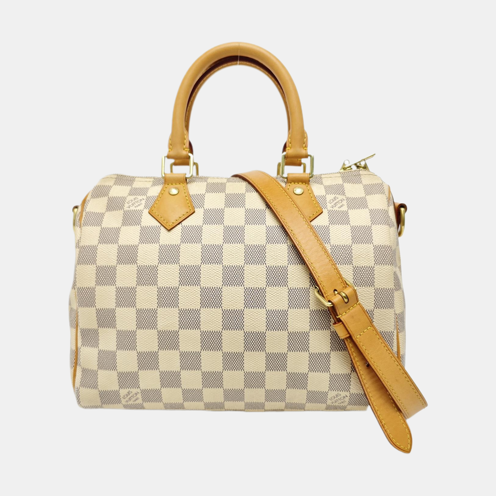 SPEEDY 25 Damier Azur Coated Canvas White