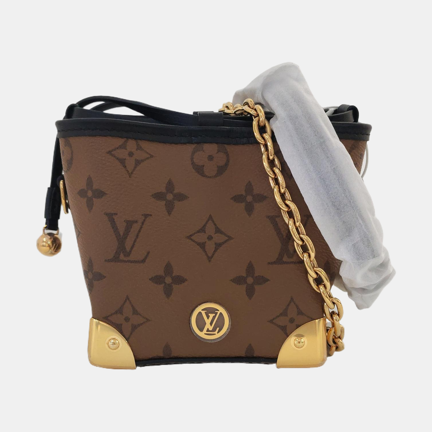 NOÉ PURSE LV CHARMS Monogram Coated Canvas Brown