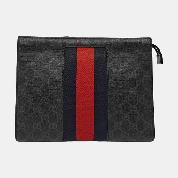 GG Supreme Monogram Coated Canvas Gray
