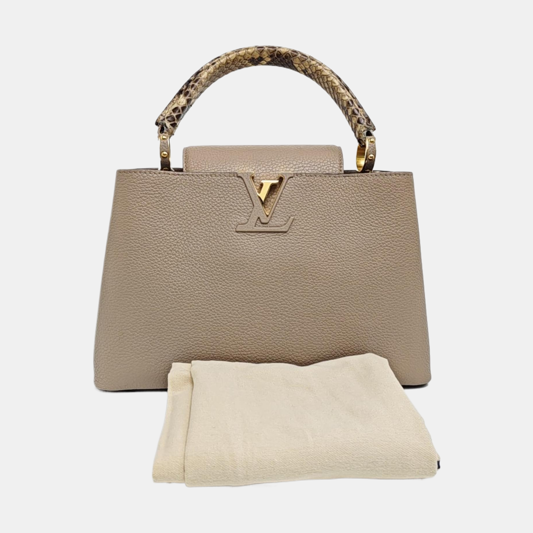 CAPUCINES MM Calfskin Gray