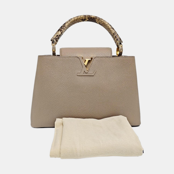 CAPUCINES MM Calfskin Gray