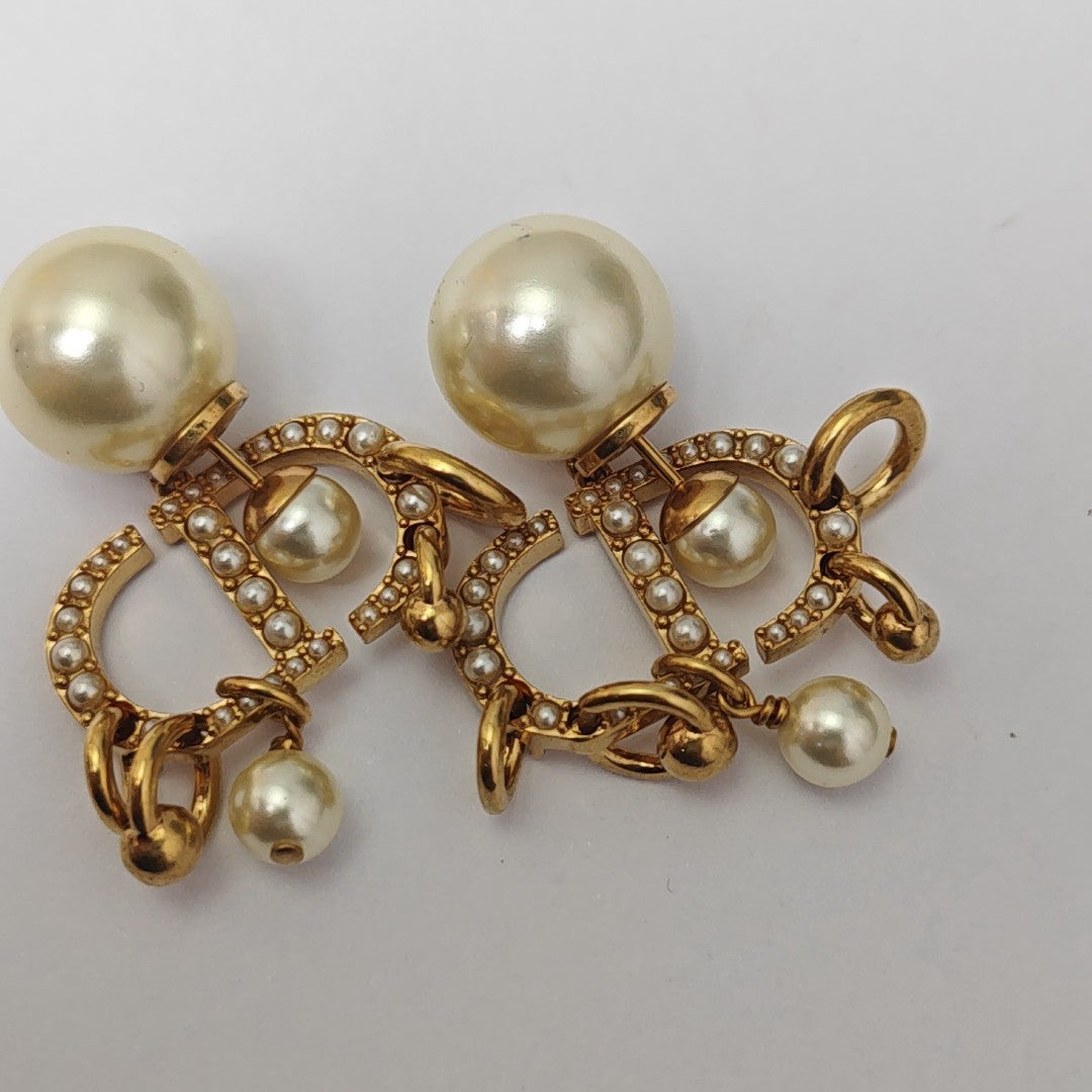 Metal White Stud Earrings