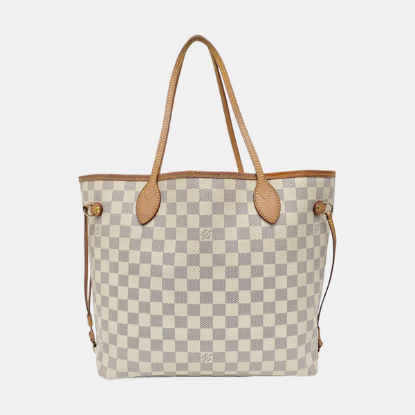 NEVERFULL MM Damier Azur Coated Canvas White
