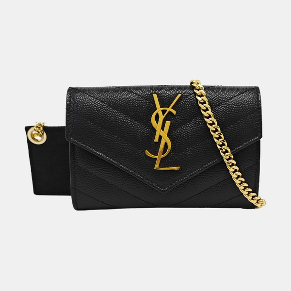 MONOGRAM Small Chevron Calfskin Black Wallet