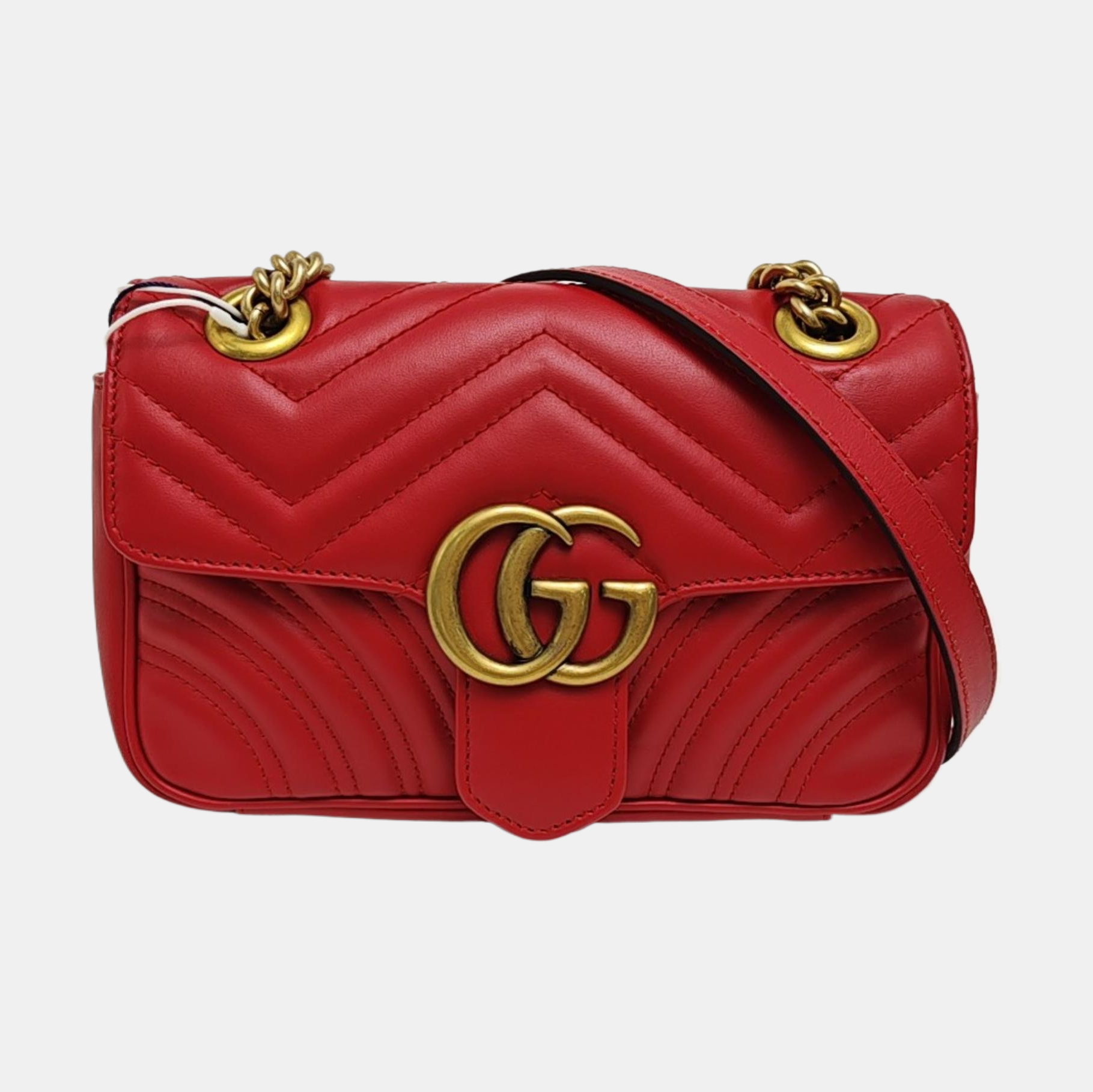 GG Marmont Small Quilted Calfskin Red