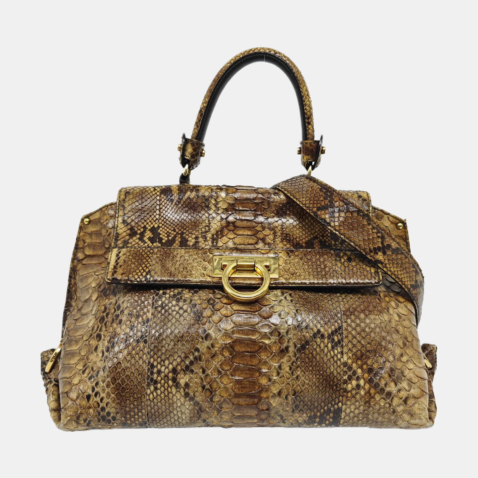 Python Shoulder Bag Brown