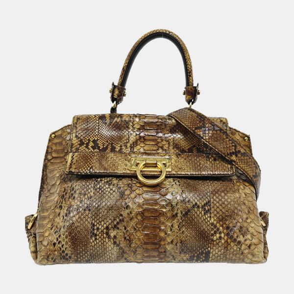 Python Shoulder Bag Brown