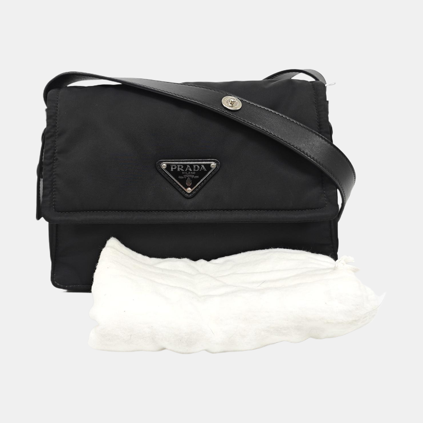 Nylon Shoulder Bag Small Black